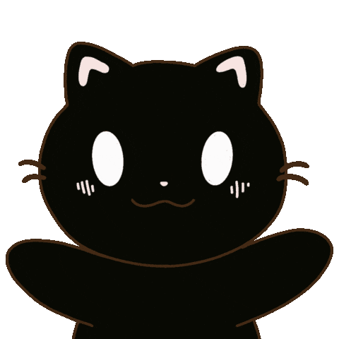 Excited Black Cat Sticker