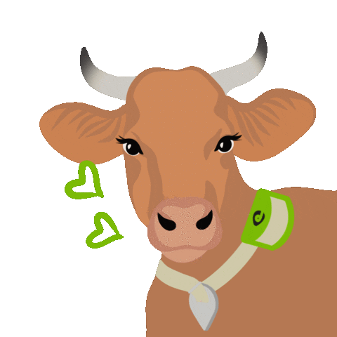 Wink Vaca Sticker by Digitanimal