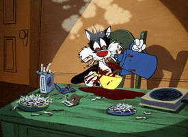 nervous sylvester the cat GIF