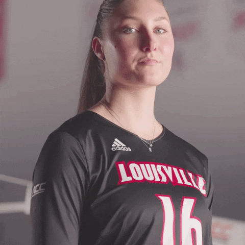 Volleyball Arms Crossed GIF by Louisville Cardinals