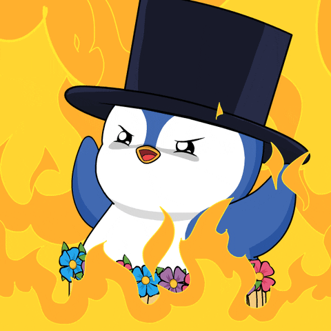 On Fire Burn GIF by Pudgy Penguins