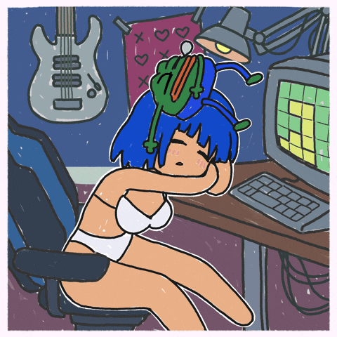 Sleepy Gamer GIF by Ugly Waifu