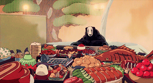 Spirited Away anime happy food studio ghibli GIF