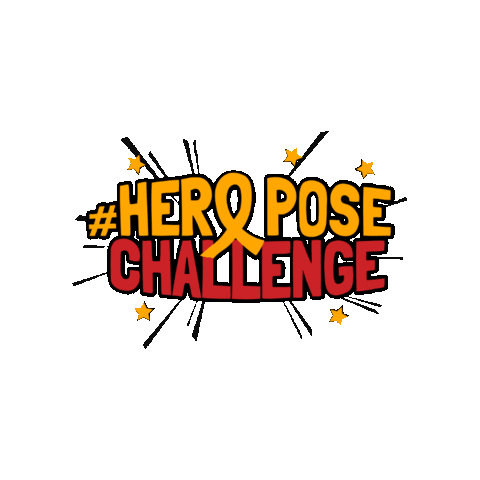 Gold Ribbon Hero Pose Sticker by Childhood Cancer Canada
