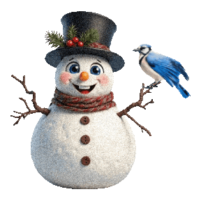 Boys Girls Snowman Sticker