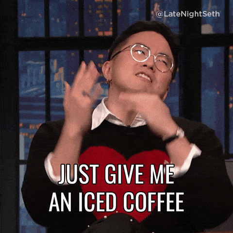 Iced Coffee Omg GIF by Late Night with Seth Meyers