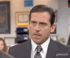 The Office gif. Steve Carrell as Michael Scott looks serious and angry as he yells, "Stop it!" which appears as text.