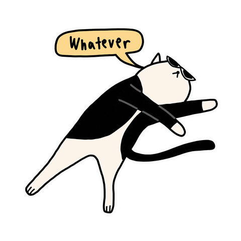 Tuxedo Cat Whatever Sticker by Rocketpong