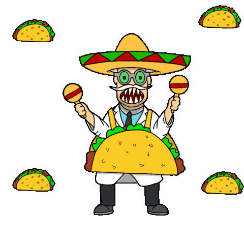 Foodie Tacos Sticker by 3dFrankenPunks