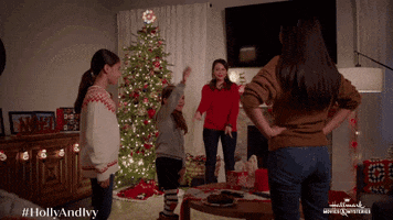 Christmas Tree Dancing GIF by Hallmark Movies & Mysteries
