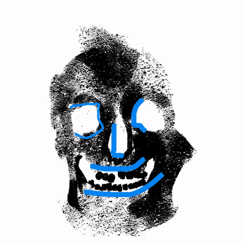 Coobytron skull hand drawn rotate coobytron GIF