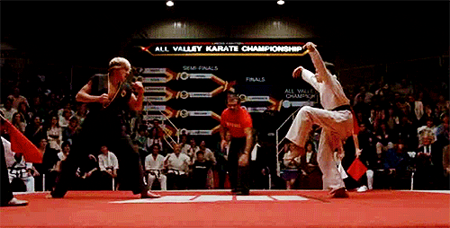 the karate kid crane kick GIF